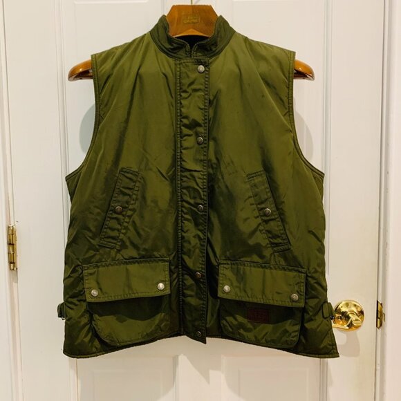Lauren RL Ralph Lauren Vest Womens Medium Green Hunting Dog Print - Picture 11 of 12
